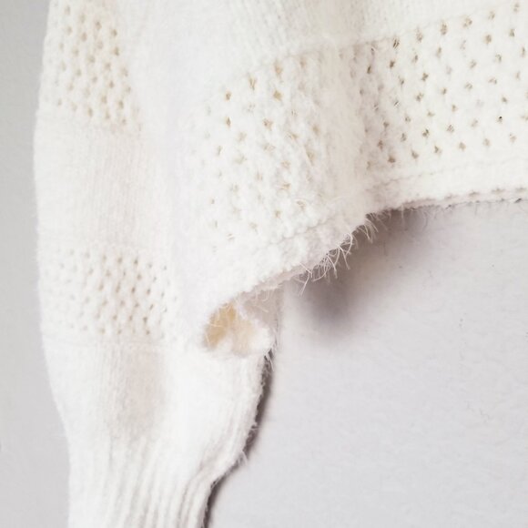 Arizona Jean Co Ivory Eyelash Fluffy Fuzzy Chunky Knit Crop Sweater XL Soft Cozy - Picture 11 of 16